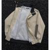 Unisex Oversized Stand Collar Bomber Jacket Casual Loose Fit Lightweight Streetwear Men Women