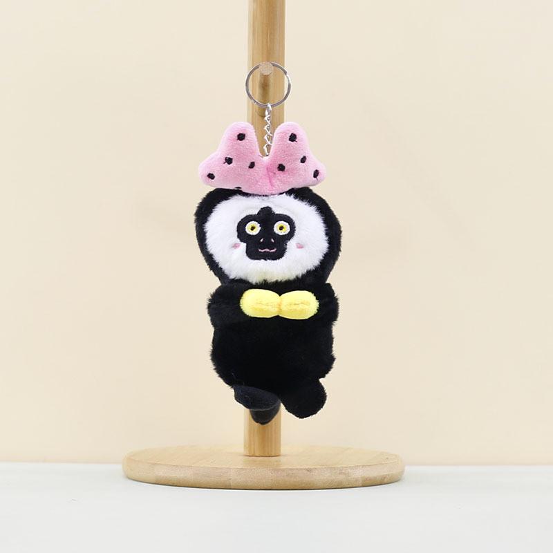 Adorable Plush Monkey Keychain Red And Pink Cute Stuffed Animal Doll For Bags And Accessories