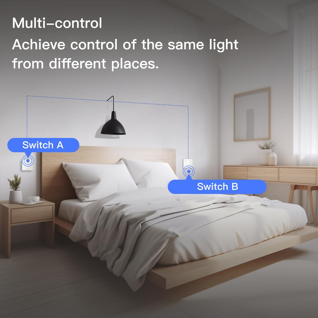 BSEED 1/2/3Gang Zigbee Wall Switches 1/2/3Way Reset Push Button Light Switches Tuya Smart Life Google Alexa Control