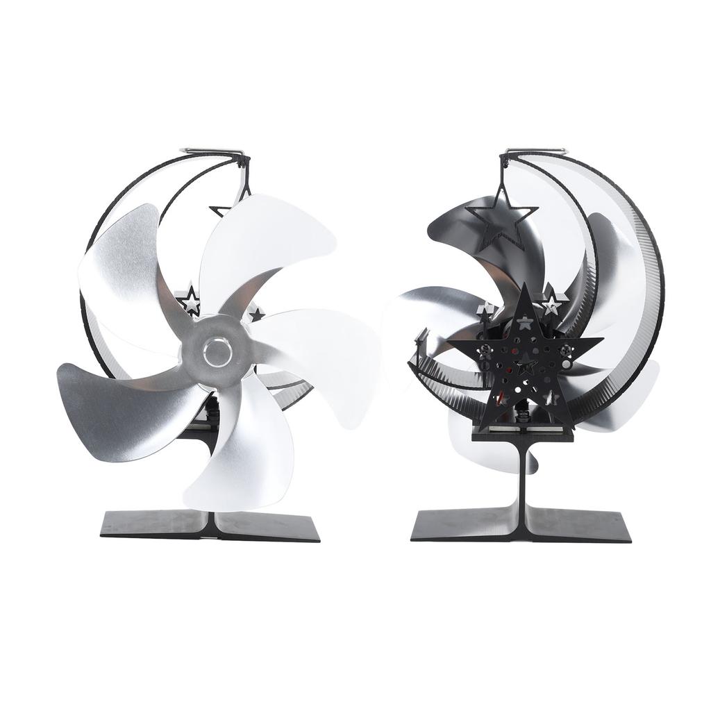 Holzofenlüfter 5 Schaufeln Ultra Leise Luftzirkulation Heizung Energieeinsparung Hitzegetrieben Kamin