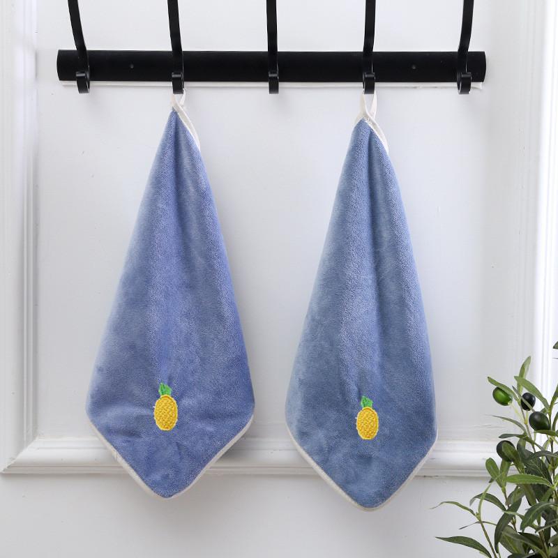 1Pc 30x30cm Microfiber Square Towel Soft Water Absorption Hanging Embroidery Gift Children's Handkerchief Wash Face Cloth