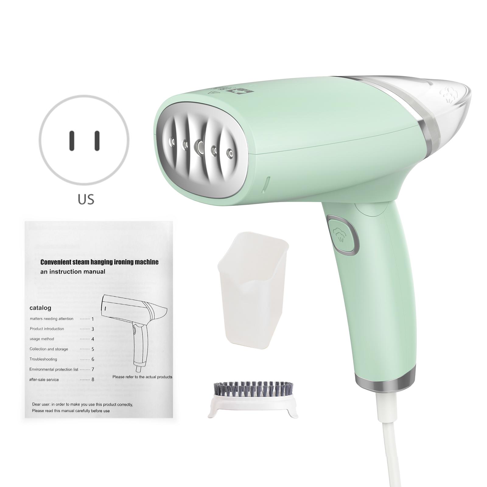 

Ручной отпариватель для одежды с горизонтальным и вертикальным отпариванием, 1000 Вт, 100 мл, съемный резервуар для воды US Plug зелёный