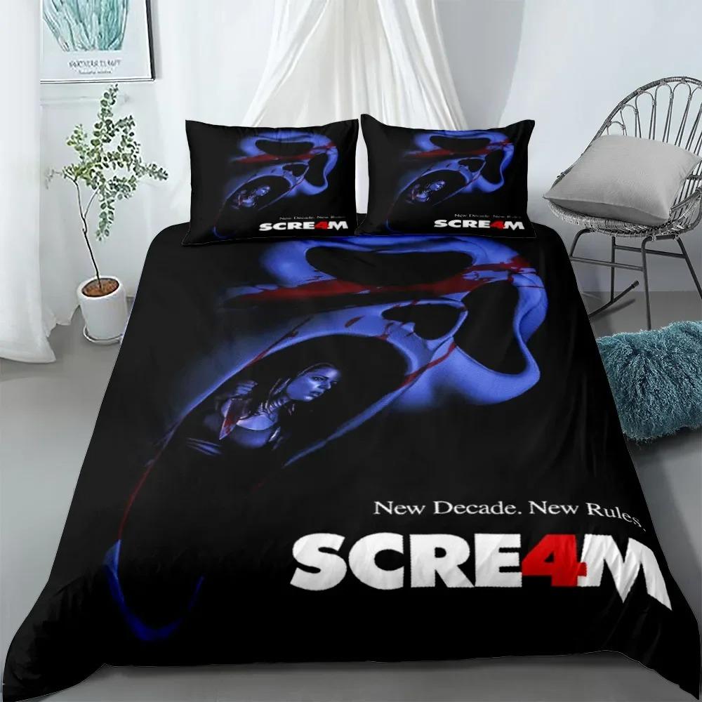 Duvet Cover Set Scream Horror Night Linen Bedding Set Single Double student dormitories Soft Microfiber 2/3pcs set Music Fan