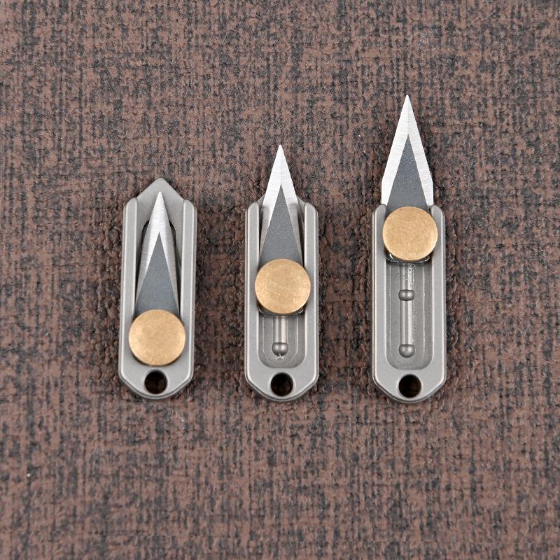Pure Titanium Mini Knife Demolition Express Knives Keychain Pendant Letter Opener Unboxing Knife Portable EDC Tool
