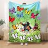1pc Butterfly,Painter,Colors Digital Printed Flannel Blanket, Super Soft Plush Bed Cover, Multipurpose Quilt for Sofa, Bed, Office,13