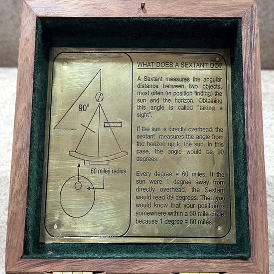 Brass Nautical Sextant Kelvin Hughes London Replica with Wooden Box