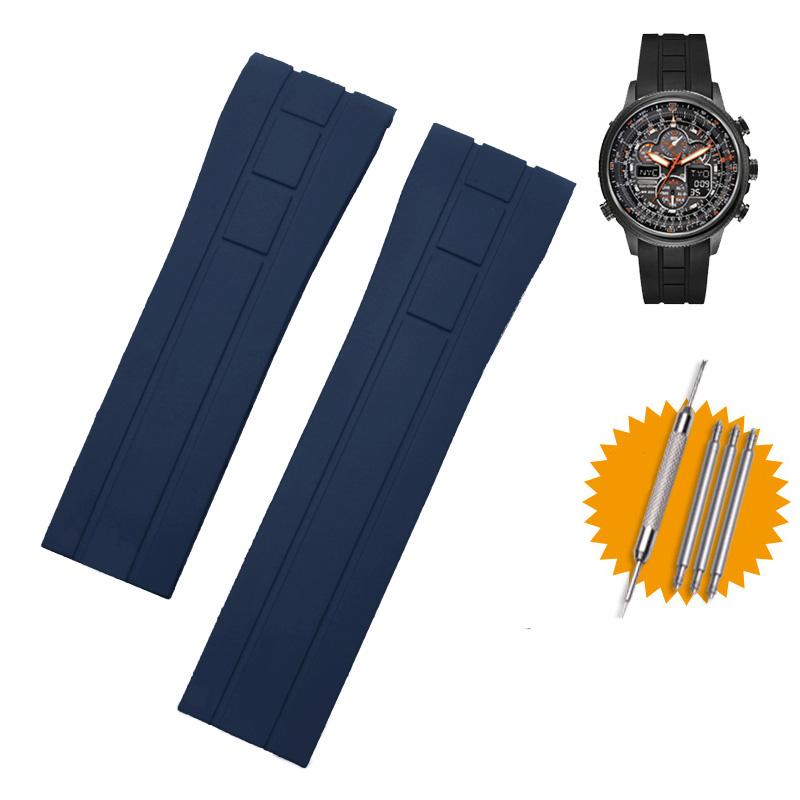 

Изогнутый резиновый ремешок для часов Citizen Sky Eagle Mido Helmsman M005 водонепроницаемый черный синий силиконовый ремешок браслет с инструментами 22 23 мм 23mm
