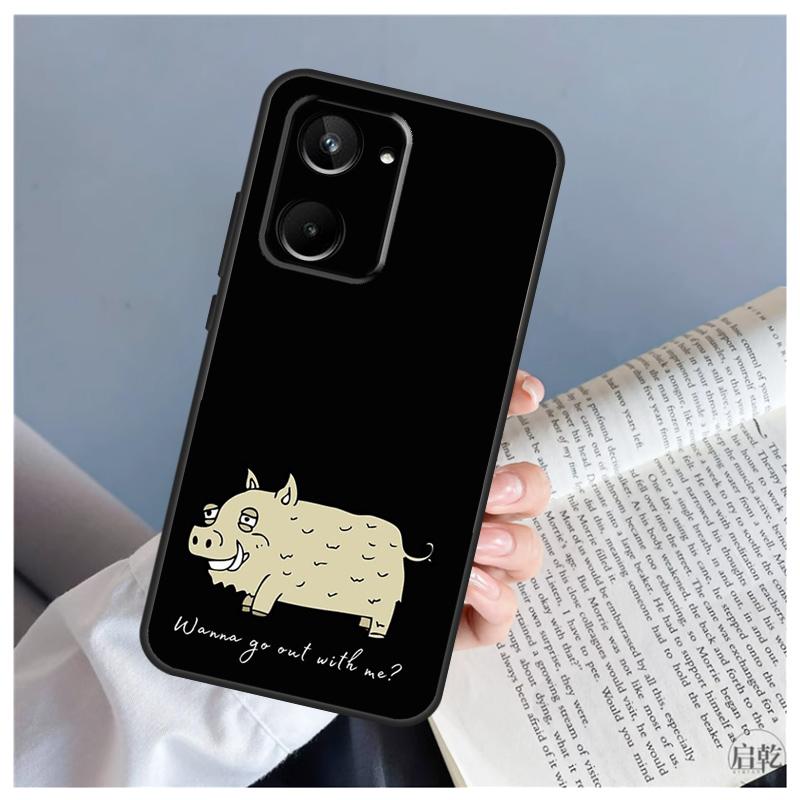 Cute Wild Boar Funny Cartoon For Realme C71 C55 C75 C67 C63 C51 C61 C53 C35 C65 11 12 13 14 15 Pro Plus GT6 GT7 Pro Case
