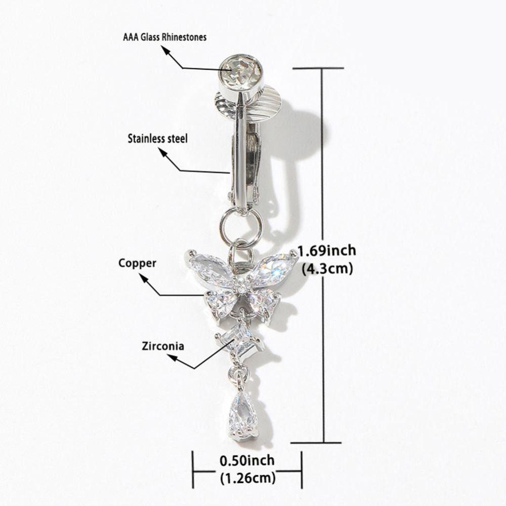 Zircon Fake Belly Ring Non Piercing Navel Rings Body Fashion Belly Button Rings Fashion Accessory