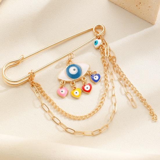 Broche Épingle de Sûreté Dorée pour Femmes Clips pour Pulls Châles Chaîne de Col Broche Bijoux pour Couvertures Robes Cardigans Artisanat