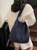 Soft Nylon Vertical Shape Shoulder Bag With Flap Closure For Daily Outings