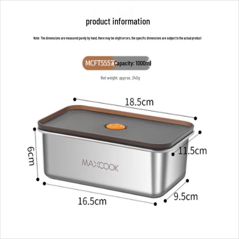 Anyi 304 Stainless Steel 1000ml Lunch Box