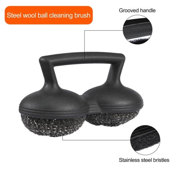 Kartáče z nerezové oceli s drátěnou koulí Kuchyňské čisticí náčiní Čistič mřížky grilu Nástroj na odstranění skvrn od rzi z hrnců a pánví