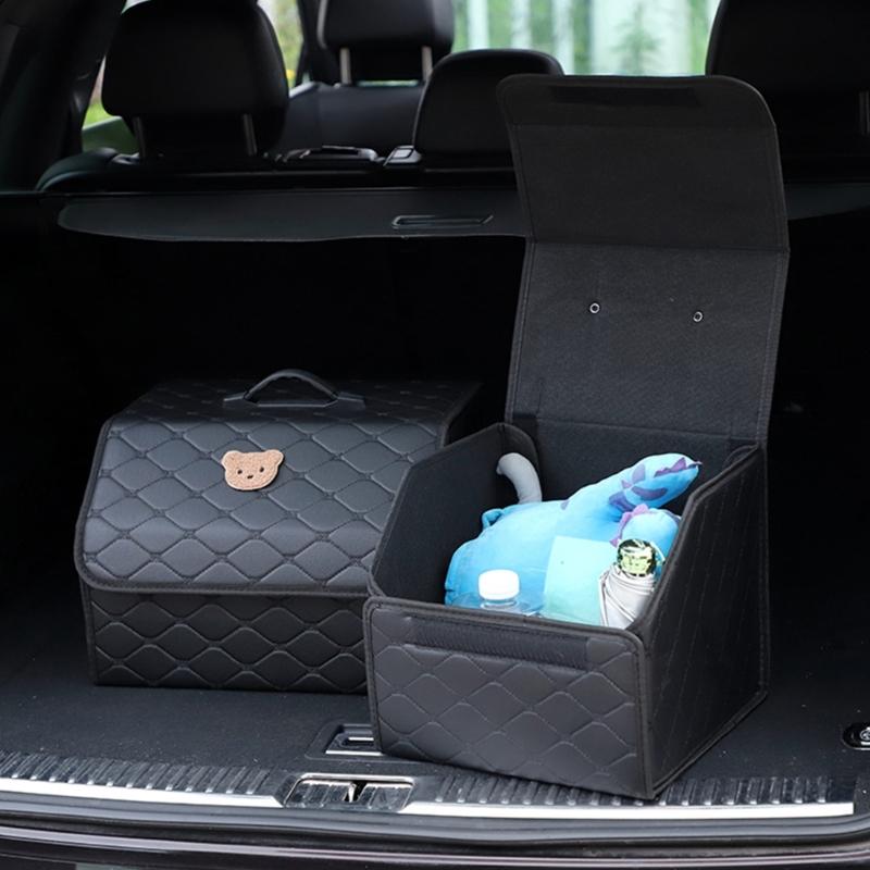 Foldable Car Organizers Box With Adjustable Dividers Nonslip Base For Travel & Groceries Everyday Use Outdoor Activities