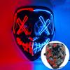 Wireless Halloween Neon LED Purge Mask Masque Masquerade Party Masks Light Grow In The Dark Horror Mask Glowing Masker