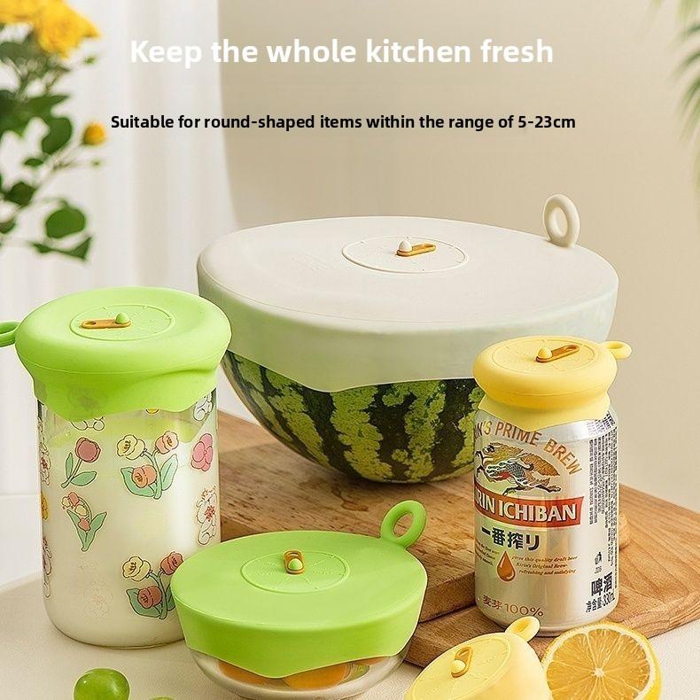 Food Cover Set Bowl Lids Heat Resistant Round Refrigerator Leftovers Universal Sealing Lids Reusable Kitchen Covers