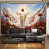 2D Christian Jesus Tapestry Religious Art Wall Hanging for Living Room