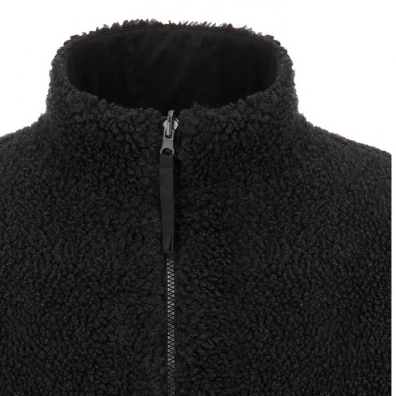 Mountia Men S Mock reverSible Boa Fleece Jacket Dark Charcoal