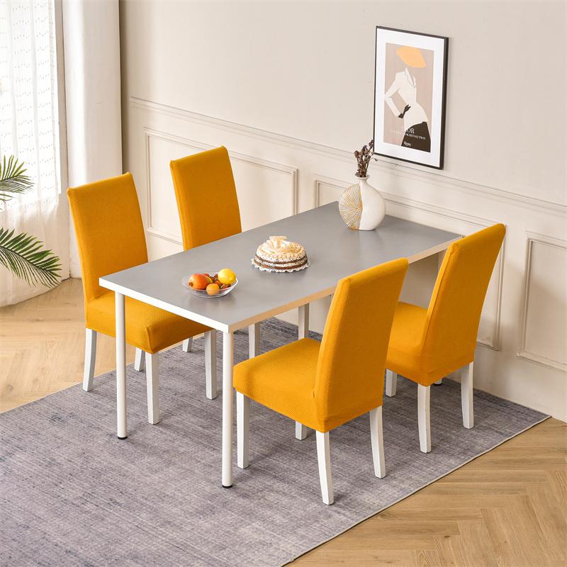 1pc Jacquard Elastic Dining Chair Cover Stretch Chairs Slipcovers Universal Size Seat Covers for Kitchen Wedding Banquet Home
