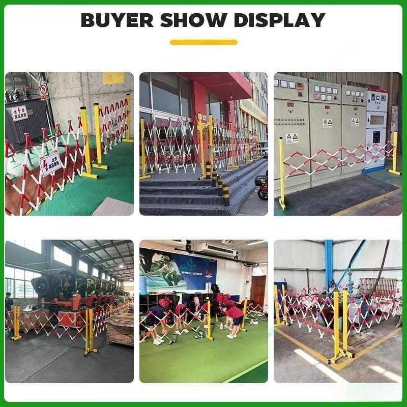 Movable Power Safety Construction Isolation Baffle Fiberglass Telescopic Fence Insulated Collapsible Tubular Guardrail