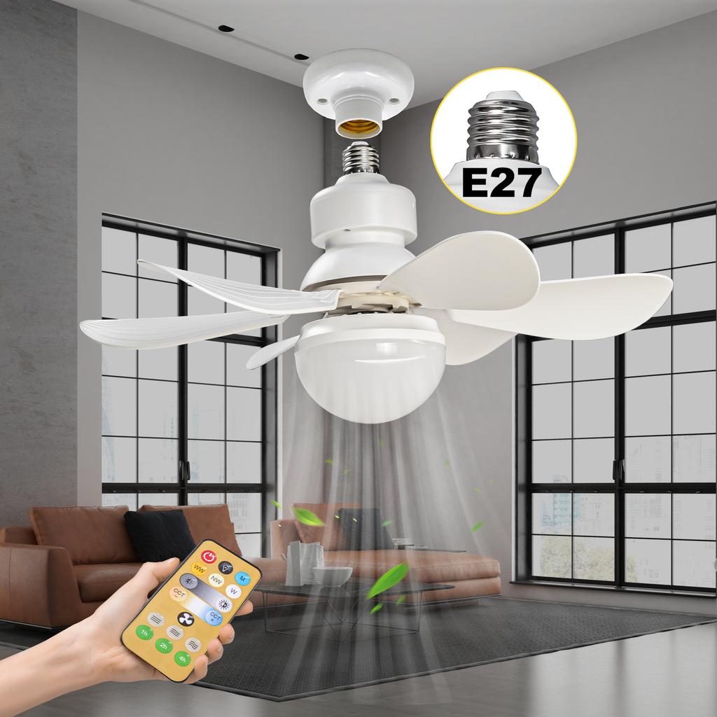 Dimmable 6 Blades Remote Control Retractable Fan with Light Modern Ceiling Fan Lights Celling Fan with Led Light
