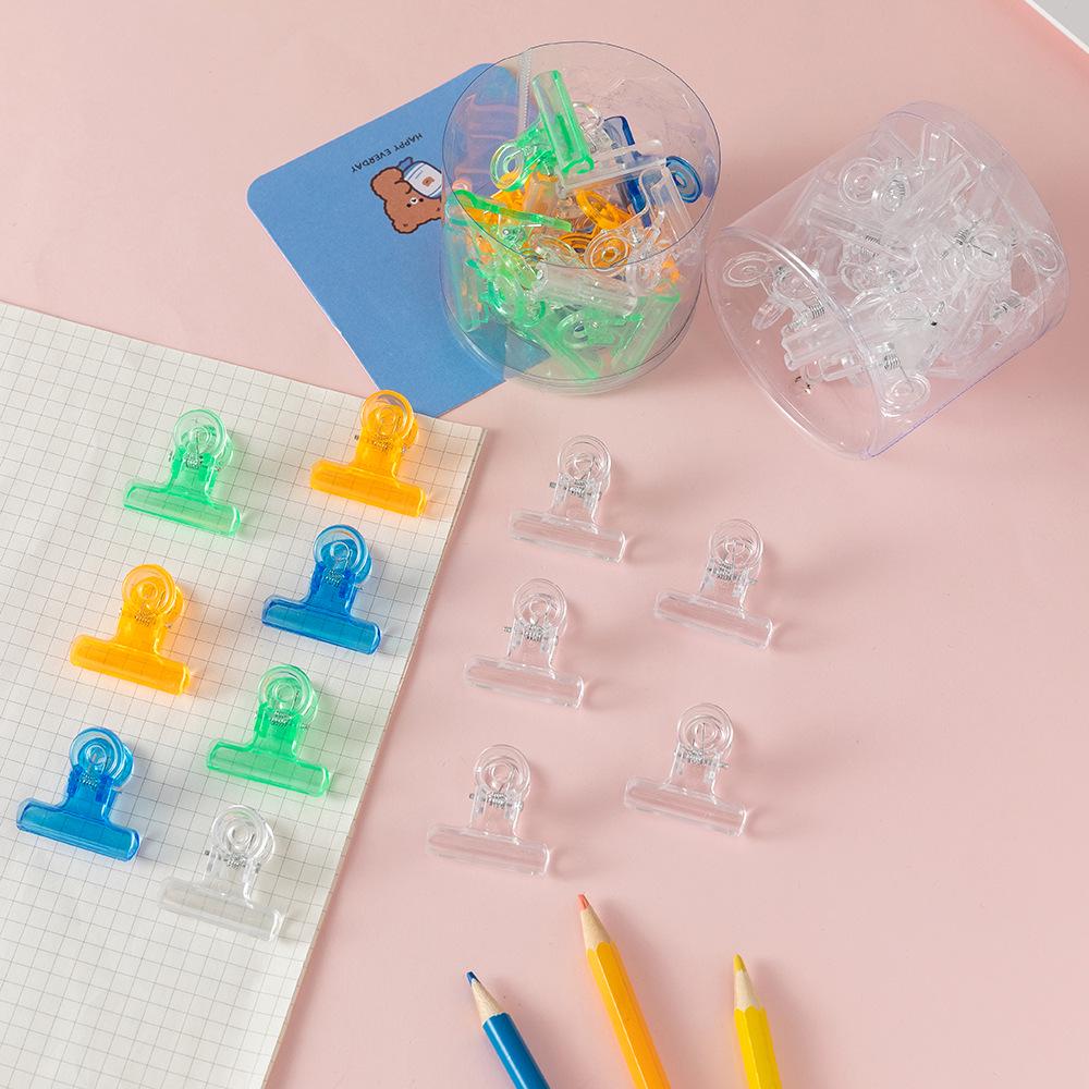 Acrylic Heart-Shaped Clear Binder Clips, Long Tail Storage Clips for Office Use