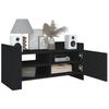 VidaXL Meuble TV noir 80x35x40 cm bois d’ingénierie, support TV, buffet TV, meuble multimédia, banc TV, armoire hifi, centre 848368