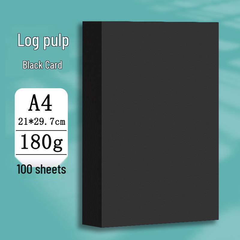 Thickened Black Cardstock Art Paper for Crafts and Drawing - Eighth Size