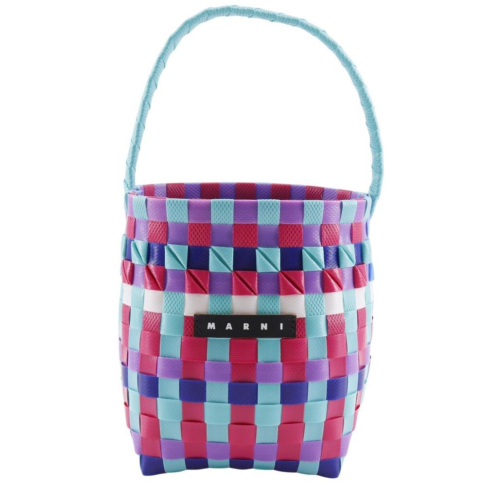 MARNI Pod Woven Bucket Handbag M00332 M00IW One handle Blue / multicolor polypropylene Women Used
