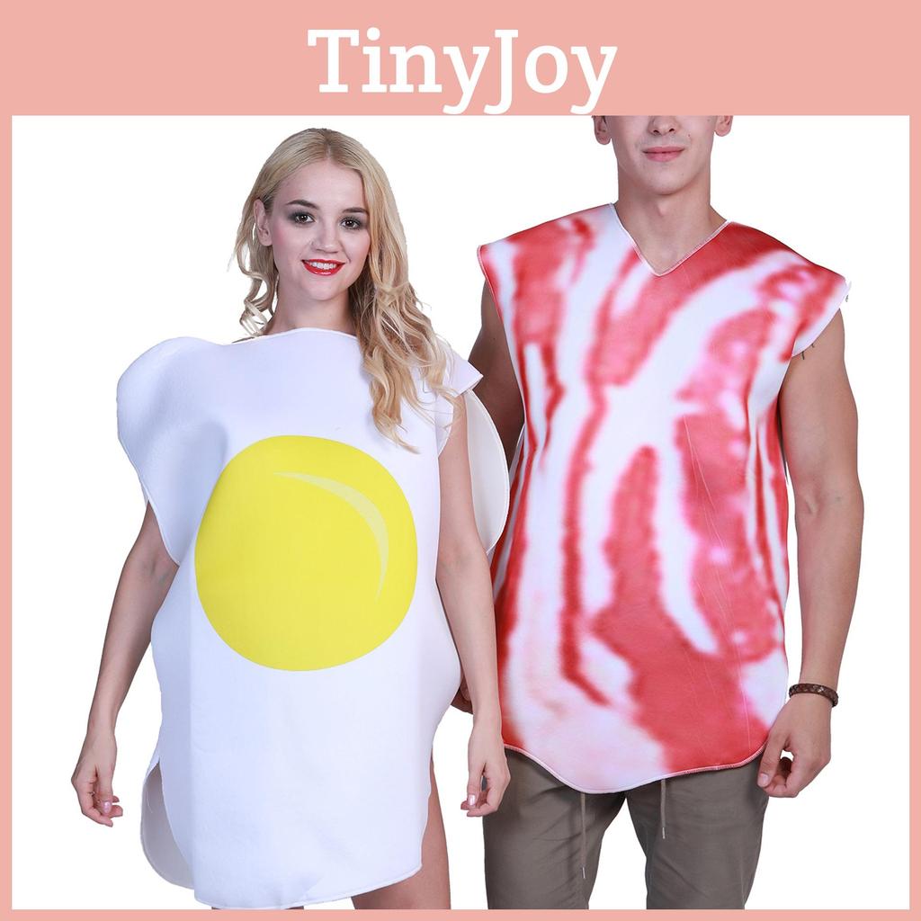 Halloween Eggs Bacon Couple Costume Set With Composite Material For Cosplay And Stage Performance