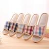 Four Seasons Indoor/Outdoor Plaid Linen Slippers with Non-Slip Foam Sole - Free Gift Included