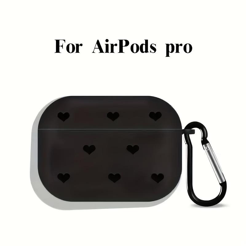 Fashionable Black Heart Wave Point Earphone Protective Cover for Airpods 3/4/PRO/PRO 2/PRO 3 Anti Drop Matte Texture