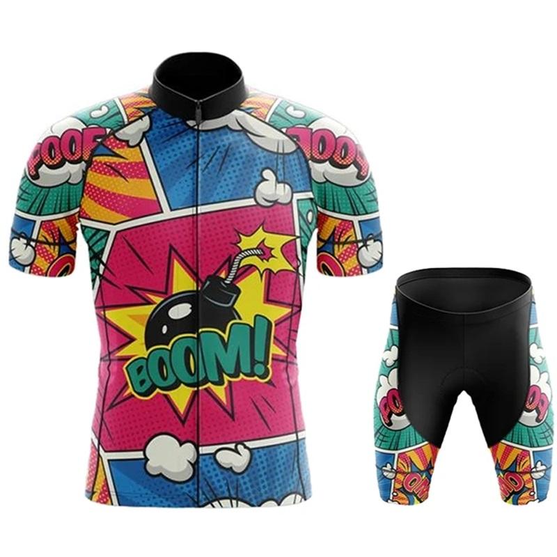 2026 Summer Breathable Cycling Suit Set Pro Team Cycling Clothing Man's MTB Bike Suit Short Sleeve Bike Clothes Ropa Ciclismo Hombre Cartoon