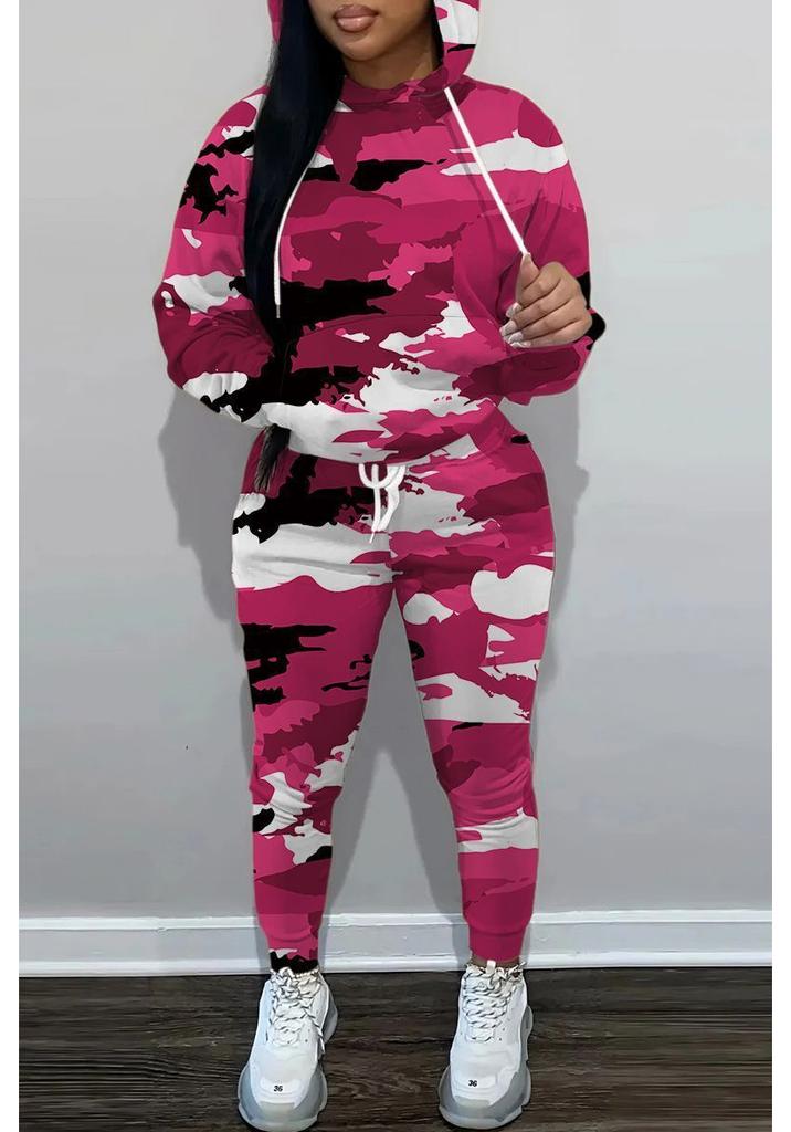 Autumn And Winter Women'S New Hooded Sweater Sports Suit Casual Design Colorful + Printing