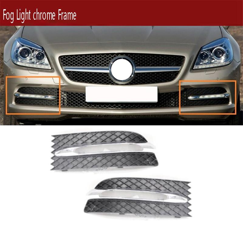 1Pair Front Bumper Lower Grille Fog Light Cover Frame for Mercedes-Benz SLK Class R172 W172 2012-2016 A1728850074/174