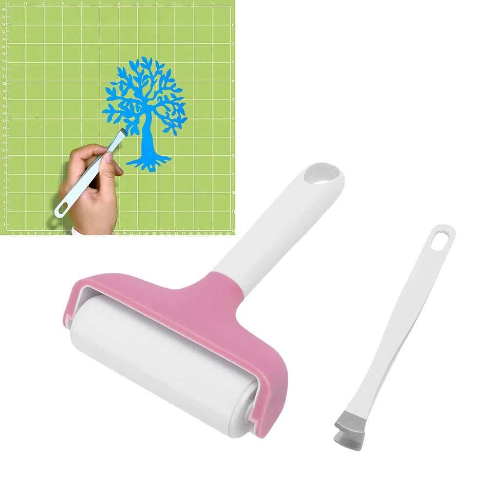 2PCS Pinkish Stamping Roller Hard Rubber Rubber Roller Printmaking Roller Fabric Crafting