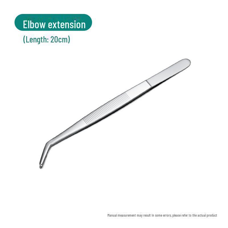 Silver Stainless Steel Non-Slip Tea Tweezers with Extended, Thickened Teeth