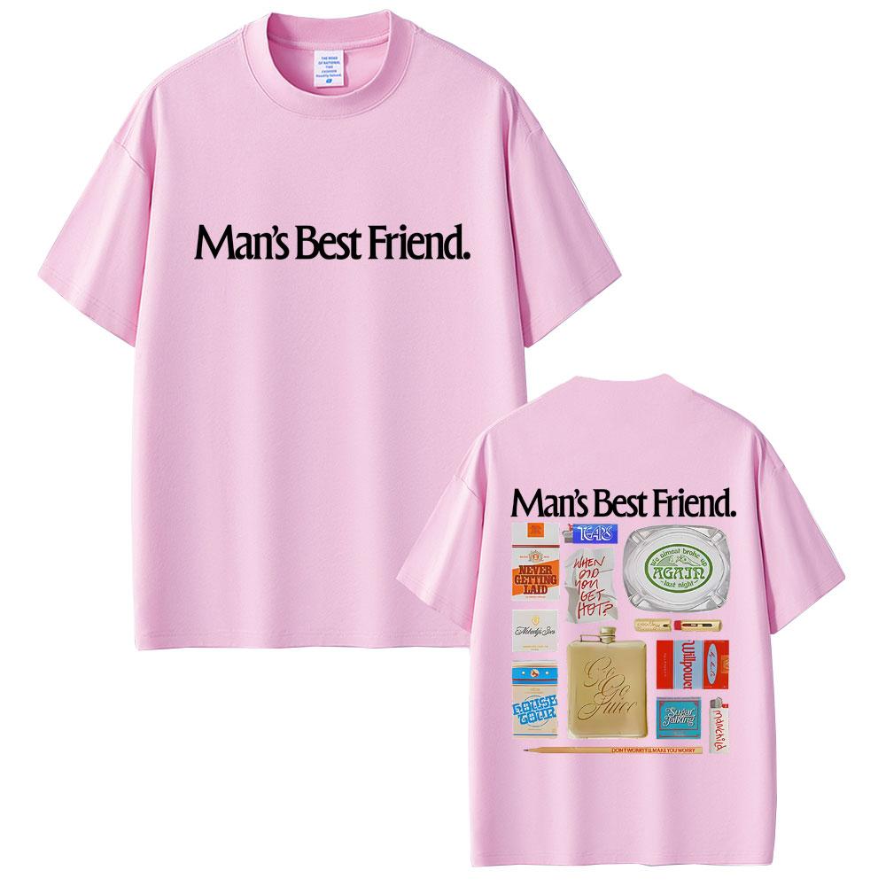 Sabrina Carpenter Mans Best Friend Object Tshirt Men Women Fashion Oversized Short Sleeve T Shirts Male Casual Cotton Tshirts
