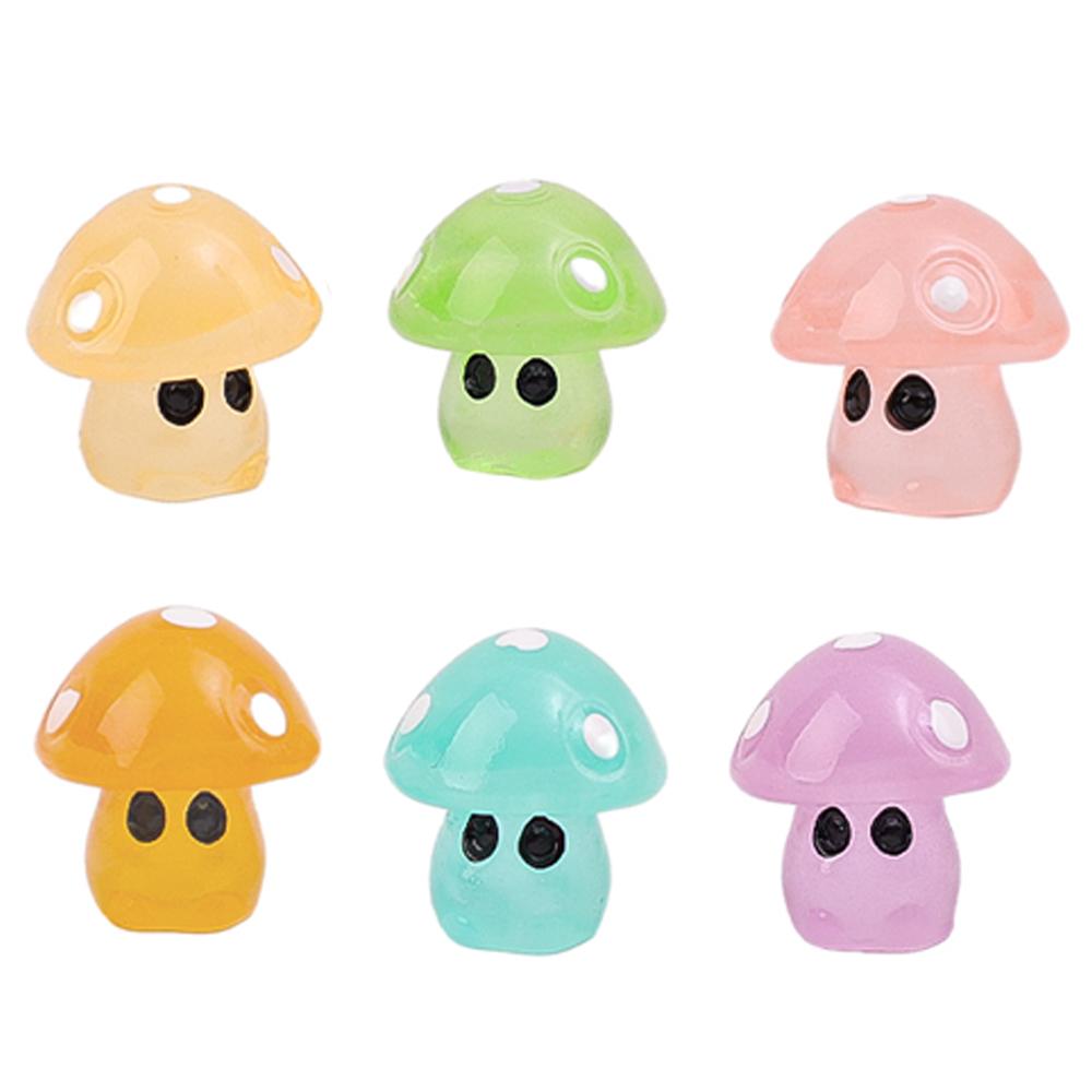 Luminous Mushroom Elf Car Ornaments Car Dashboard Decoration Resin Pendant Miniatures Mushrooms Fairy Garden DIY Accessories