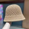 Bucket Hat Designer Wide Brim Women Bucket Hat Summer Straw Woven Sun Visor Hats Hollow Hat Striped Beach Hat