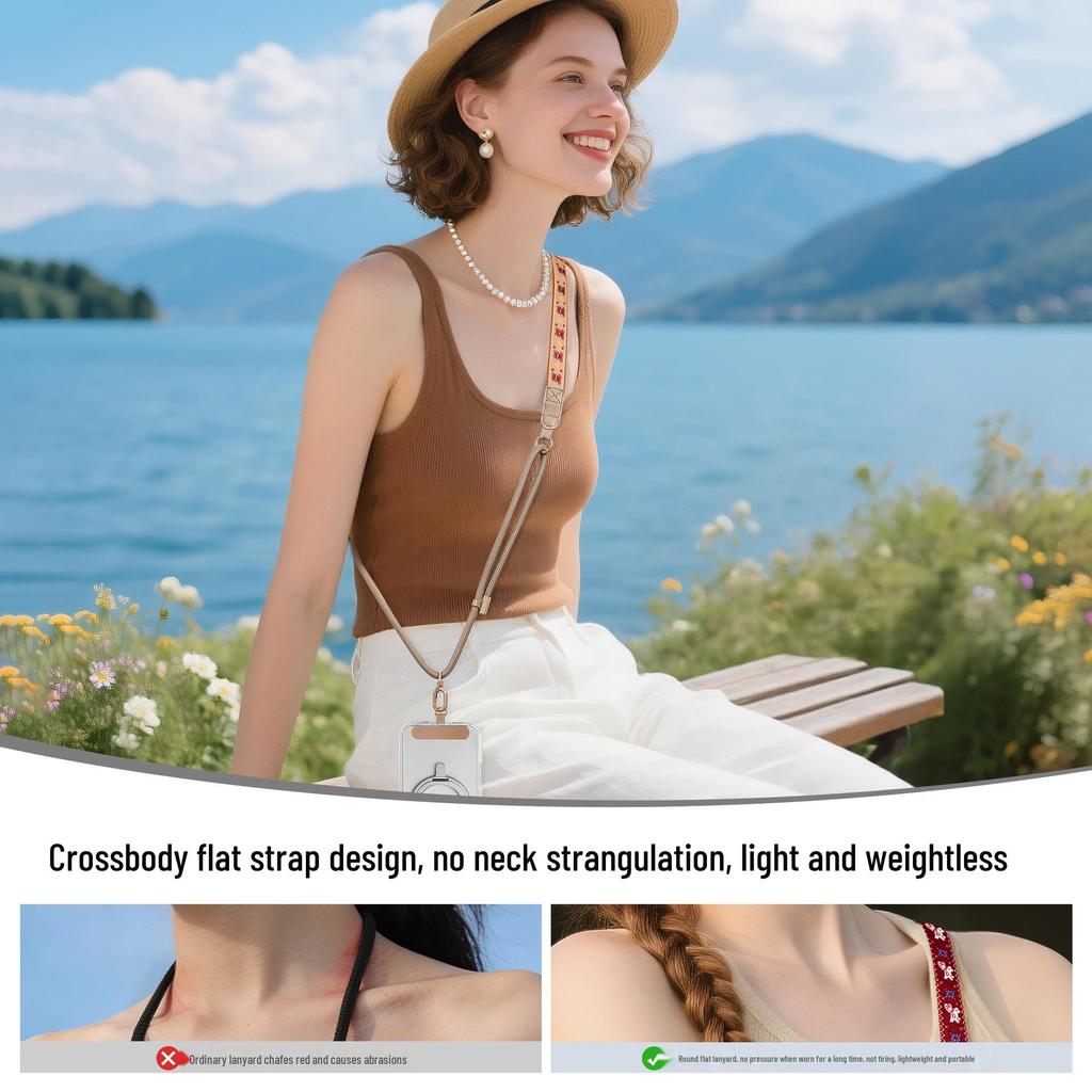 Adjustable Cartoon Phone Lanyard: Crossbody & Neck Strap, Wide, Outdoor Anti-lost Charm