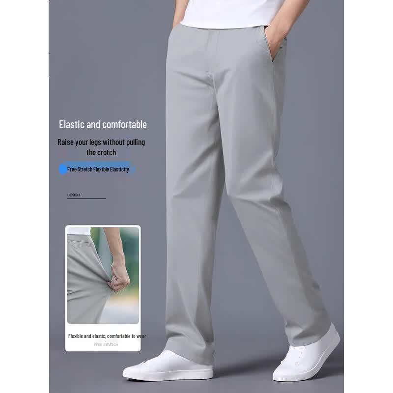 LUOZI Men's Summer Straight Casual Pants