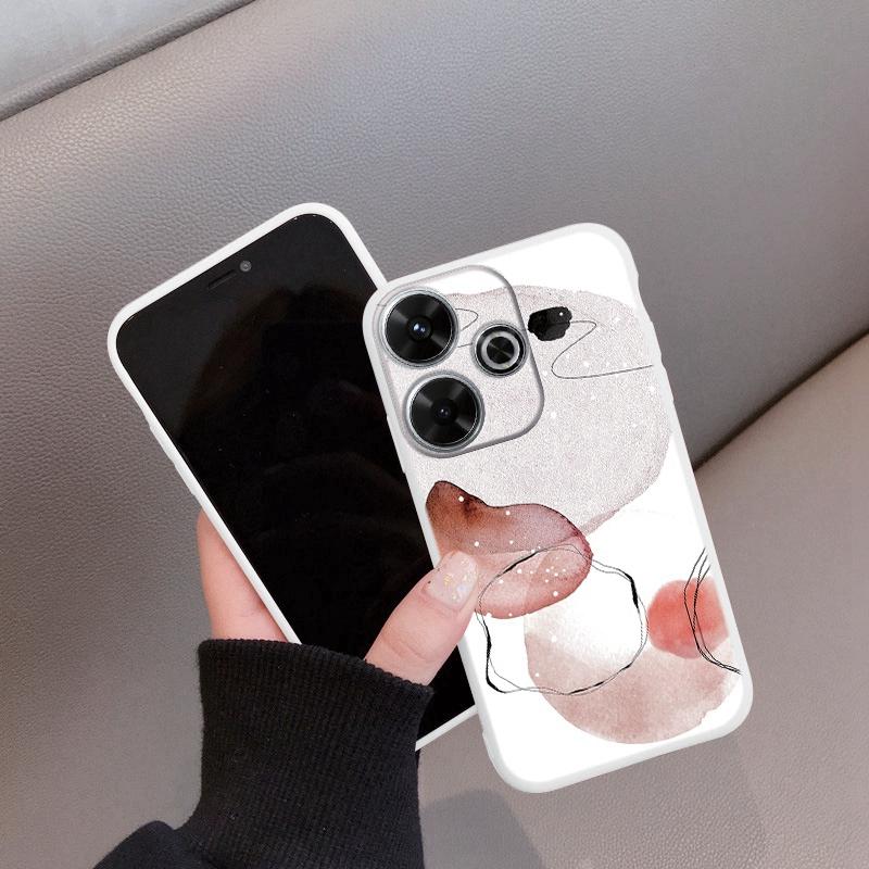 Marmorert mykt silikondeksel til Samsung A55 M35 S24 Redmi Note 13 Pro 13C 14 Xiaomi Poco C65 iPhone 15 Huawei Honor 200 Realme 9 kamera støtsikkert deksel
