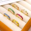Unique Vintage Geometric Ring Flower Adjustable Tulip Ring Bohemian Enamel Open Ring  Parties