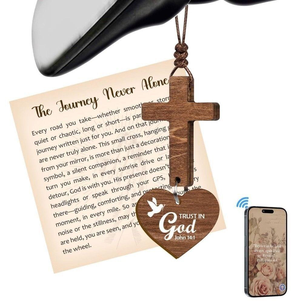 With Pendant Car Rearview Mirror Hanging Lightweight Keychain Ornament Bible Verse Charm Car Hanging Ornament