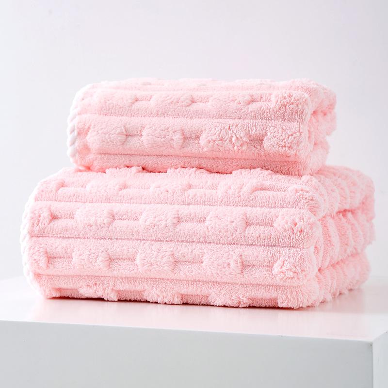 

70x140 см Коралловое бархатное банное полотенце Плоское тканое мягкое банное полотенце с защитой от скатывания Полотенце с прочной печатью и процессом окрашивания 70*140cm розовый