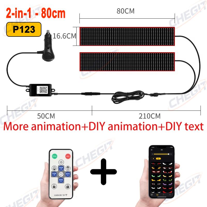 APP Truck Car Devil Eye LED Pixel Panel Light 2M LargeRemote Music Control Custom Text Lighting Scrolling For Board Windshield