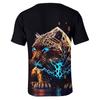 Koszule Męskie z Nadrukiem Lamparta Krótki Rękaw Topy Unisex Streetwear
