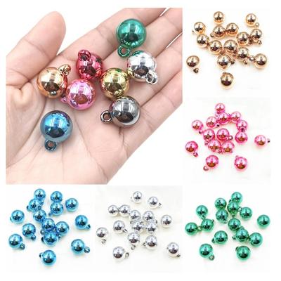 10pcs Electroplated Round Beads Handmade Materials Bracelet DIY Necklace Fashion Jewelry Accessories Highlighting Hanging Hole Metal Texture