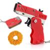 Kids Cool Mini Folding Rubber Launcher Toy with 60 Rubber Bands, Portable Toy for Outdoor Activities,  Keychain Gift